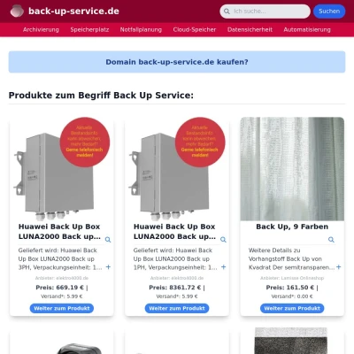 Screenshot back-up-service.de