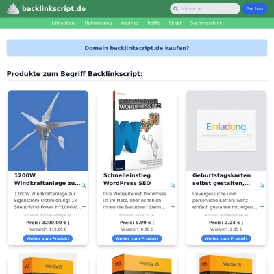 Screenshot backlinkscript.de