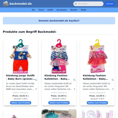Screenshot backmodel.de