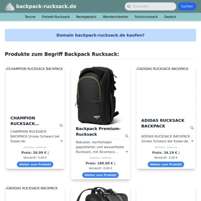 Screenshot backpack-rucksack.de