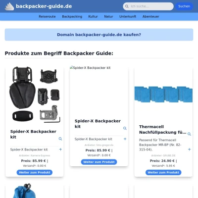 Screenshot backpacker-guide.de