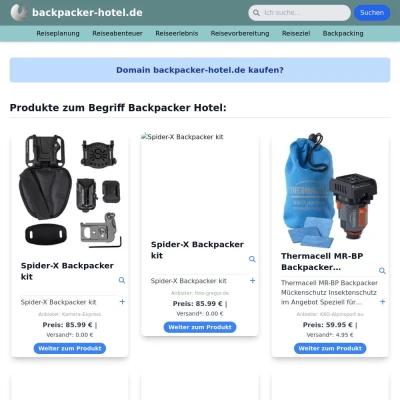 Screenshot backpacker-hotel.de