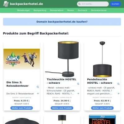 Screenshot backpackerhotel.de