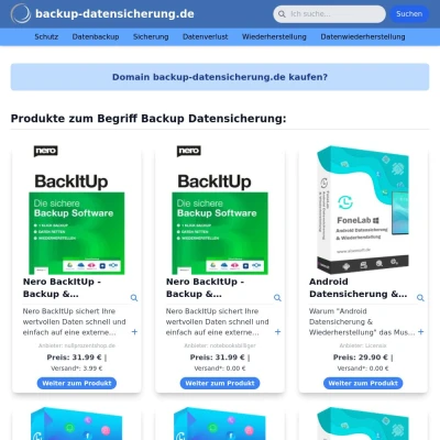 Screenshot backup-datensicherung.de