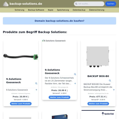 Screenshot backup-solutions.de