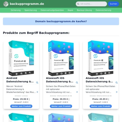 Screenshot backupprogramm.de