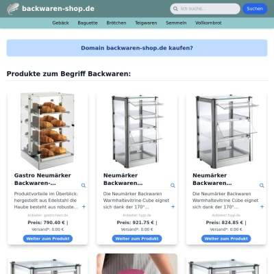 Screenshot backwaren-shop.de