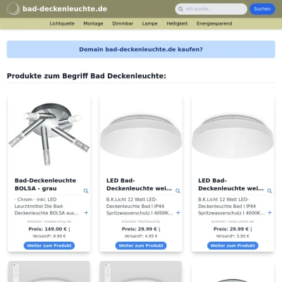 Screenshot bad-deckenleuchte.de