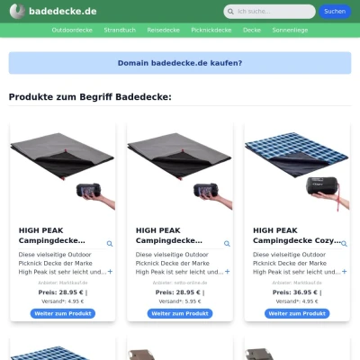Screenshot badedecke.de