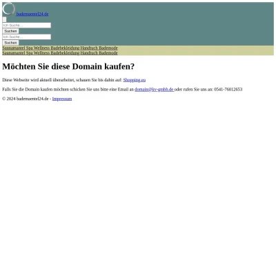 Screenshot bademaentel24.de