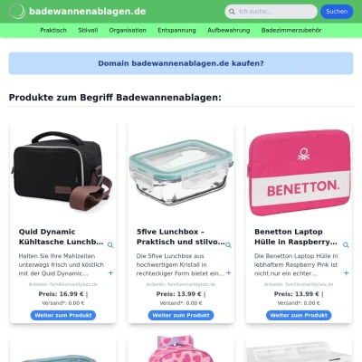 Screenshot badewannenablagen.de