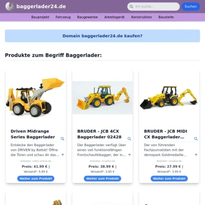 Screenshot baggerlader24.de