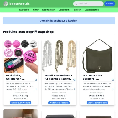 Screenshot bagsshop.de