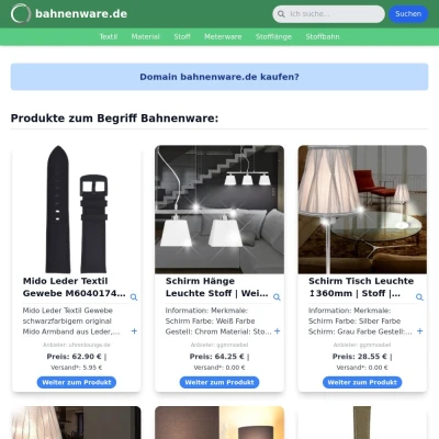 Screenshot bahnenware.de