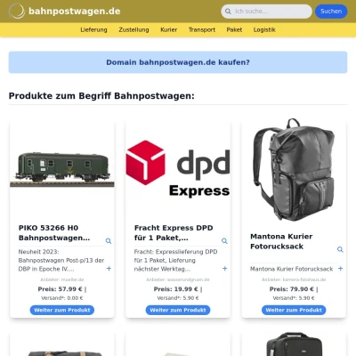 Screenshot bahnpostwagen.de