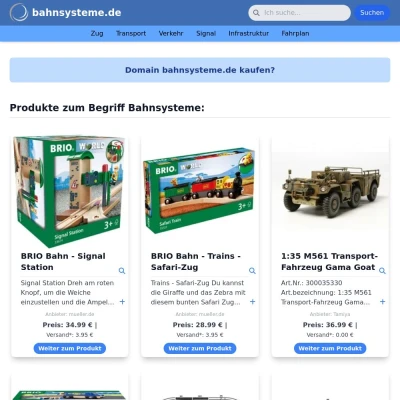 Screenshot bahnsysteme.de