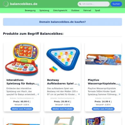Screenshot balancebikes.de
