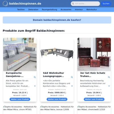 Screenshot baldachinspinnen.de