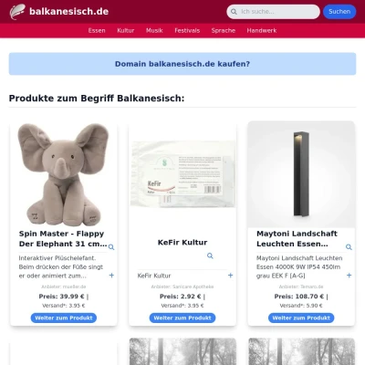 Screenshot balkanesisch.de