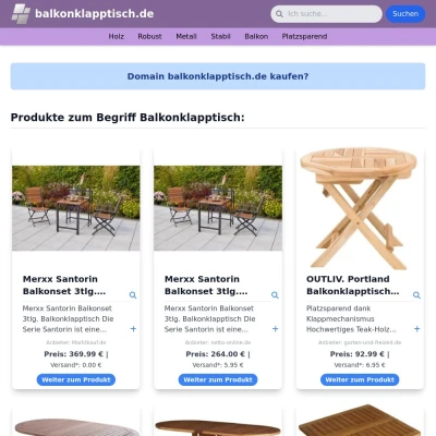 Screenshot balkonklapptisch.de