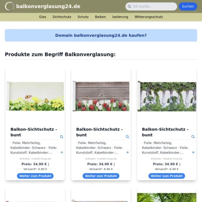 Screenshot balkonverglasung24.de