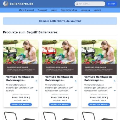 Screenshot ballenkarre.de