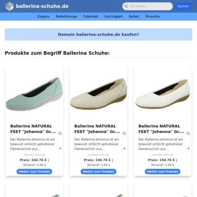 Screenshot ballerina-schuhe.de