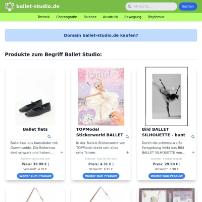 Screenshot ballet-studio.de