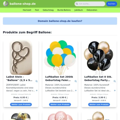 Screenshot ballone-shop.de