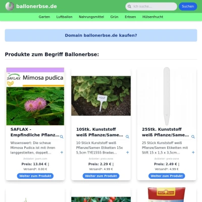 Screenshot ballonerbse.de