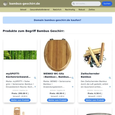 Screenshot bambus-geschirr.de