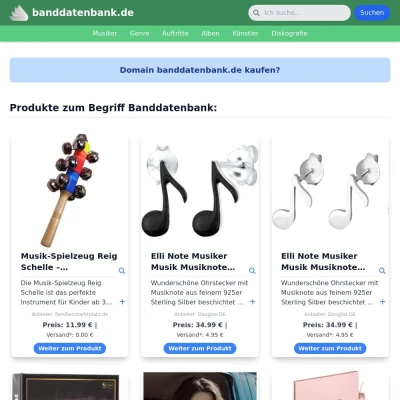 Screenshot banddatenbank.de