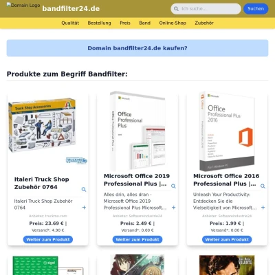 Screenshot bandfilter24.de