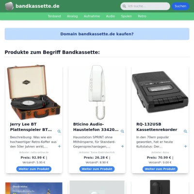 Screenshot bandkassette.de