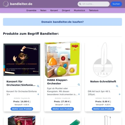 Screenshot bandleiter.de