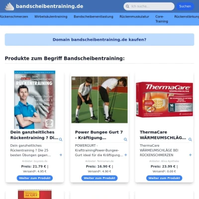 Screenshot bandscheibentraining.de