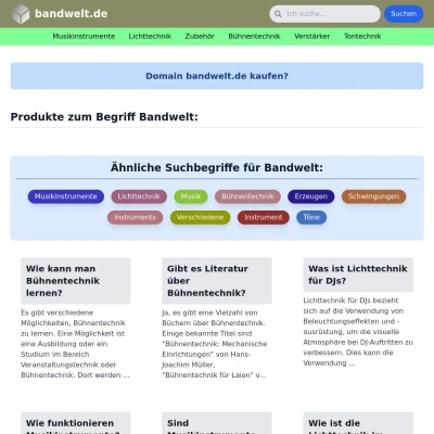 Screenshot bandwelt.de