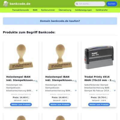 Screenshot bankcode.de