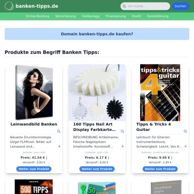 Screenshot banken-tipps.de