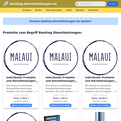 Screenshot banking-dienstleistungen.de