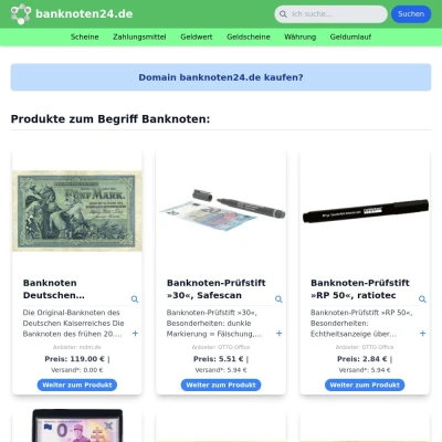 Screenshot banknoten24.de