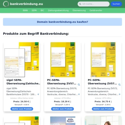 Screenshot bankverbindung.eu