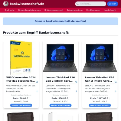 Screenshot bankwissenschaft.de