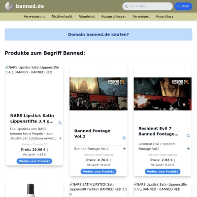Screenshot banned.de