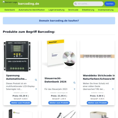 Screenshot barcoding.de