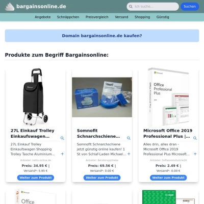 Screenshot bargainsonline.de