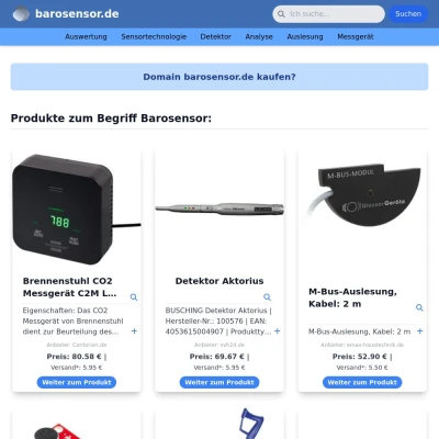 Screenshot barosensor.de