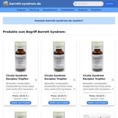 Screenshot barrett-syndrom.de