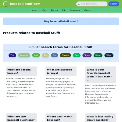 Screenshot baseball-stuff.com