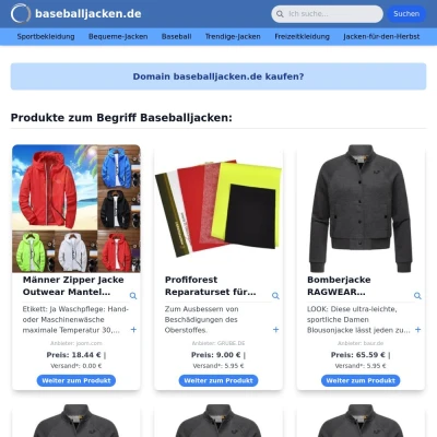 Screenshot baseballjacken.de